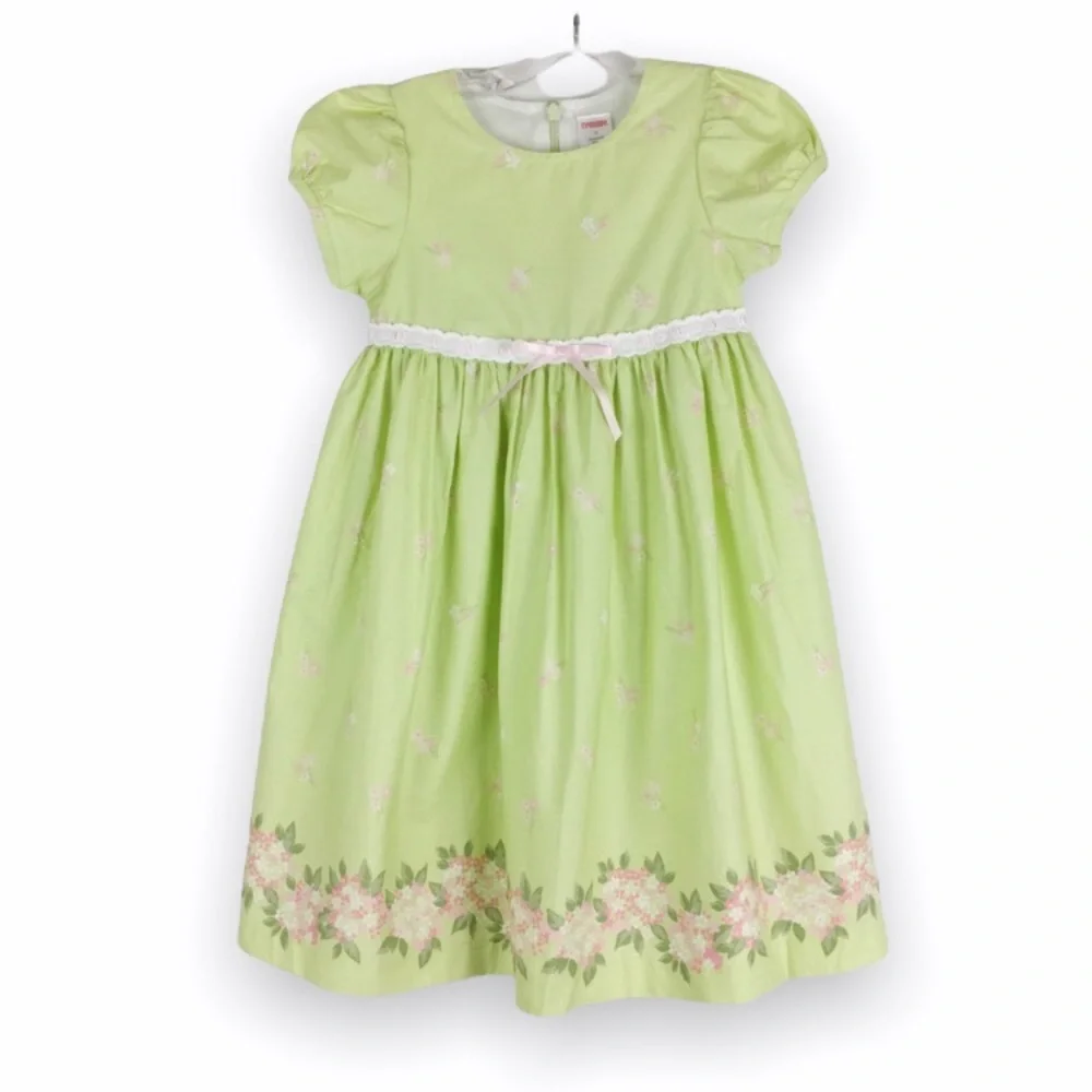 NWT Girls Size 5 Gymboree Green Pink Floral Party‎ Holiday Easter Church Dress